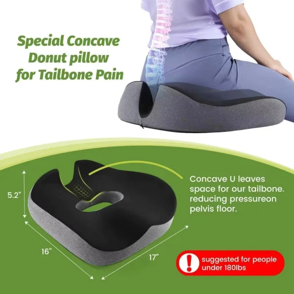 O1CN01EZ0mlR1s7MEaOVzk3_!!2220254235719-0-cib.jpg_ Concave Ring Cushion for Pelvic Pressure Relief, Car Seat Cushion, Hemorrhoid Pillow, Office Seat Cushion, Black, Wholesale