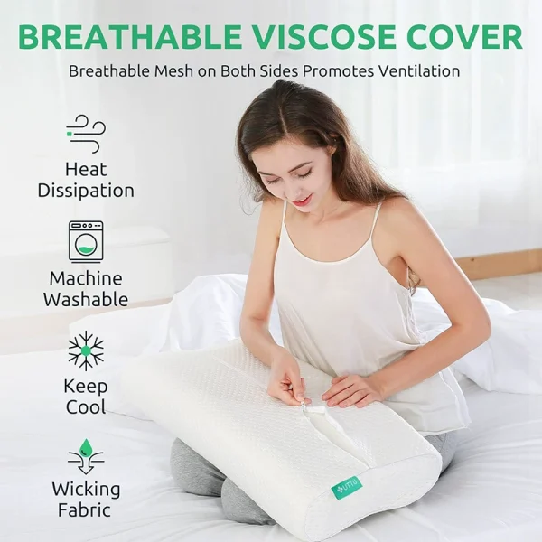 Extra-Large Memory Foam Pillow Insert for Neck Support, Slow-Rebound, Adjustable Height Cervical Pillow, Single-Person Home Use, Neck Support Pillow, Student Pillow Insert