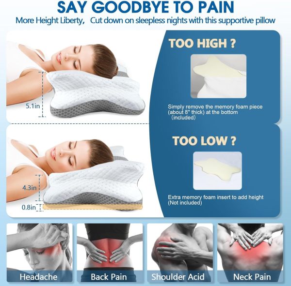 O1CN01HbISBL2I9LpHqXuui_!!2816569243-0-cib New Cross-Border Memory Foam Pillow: Slow-Rebound Memory Foam, Neck Support, Breathable, Relieves Cervical Spine Strain, Contoured Neck Support Pillow