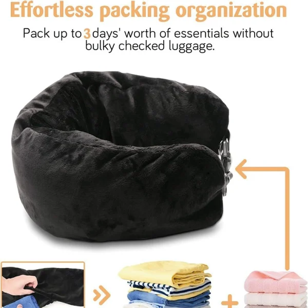O1CN01Hw0YJq2I9LtphUSLX_!!2816569243-0-cib.jpg_ New Cross-Border Travel Pillow: Fillable with Clothing or Luggage, Soft Plush Filling, Multifunctional U-Shaped Pillow with Pillowcase
