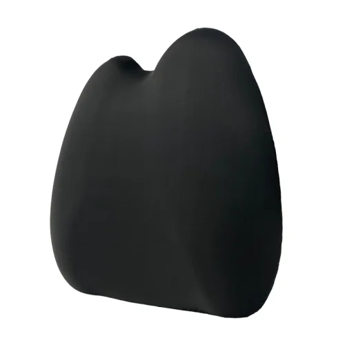Memory Foam Lumbar Support with Adjustable Shoulder Straps for Relieving Lower Back Pain—Black (for Car and Office Chairs)