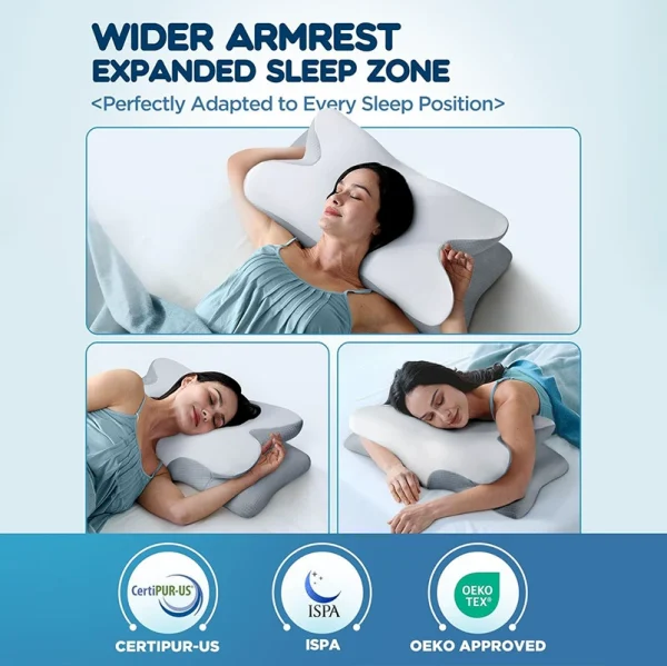 Cross-Border Butterfly-Shaped Memory Foam Pillow with Slow-Rebound Foam, Hotel-Grade, Zero-Pressure, Butterfly-Shaped Cervical Support Pillow Core
