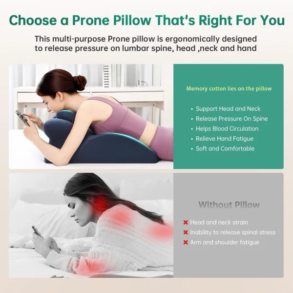O1CN01LK9eno2I9Lvz2OPr0_!!2816569243-0-cib.jpg_ Ergonomic Prone Sleeping Pillow: Multifunctional Prone Pillow for Sleeping, Using Your Phone, or Reading While Lying on Your Stomach