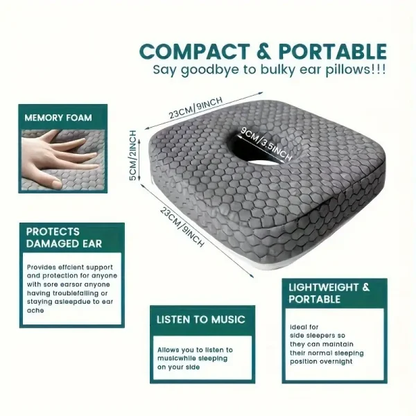 Cross-border Ear-Hole Pillows: Memory Foam Slow-Rebound Pillow Inserts, Square Ear Pillows, Side-Sleeping Ear-Hole Support Pillows, Wholesale