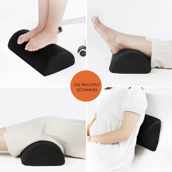 O1CN01MfdXp31s7MEaF4pN8_!!2220254235719-0-cib.jpg_ Foot Pillow: A footrest that fits under your desk to support and relax your ankles. Memory foam foot pillow, black.