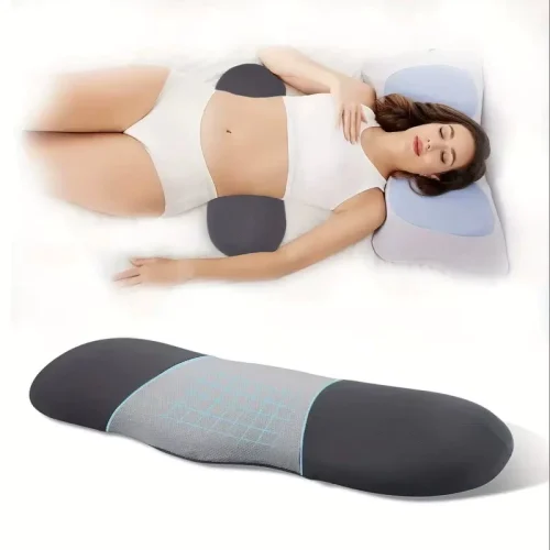 Lumbar pillow for sleeping in bed; specialized lumbar support pillow; lumbar disc support; specialized lumbar pillow; lumbar support pillow for protection and support of the lumbar spine; lumbar support cushion