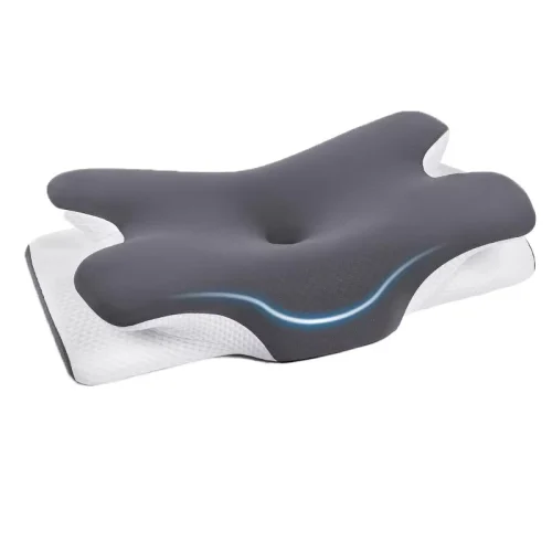 Non-sagging, ergonomic butterfly memory foam pillow designed to relieve neck pain