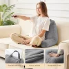 Reading pillow with armrests, lumbar support pillow, plush pillow, bedside pillow, decorative cushion, supportive pillow, memory foam pillow that doesn't lose its shape