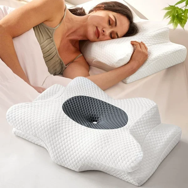 O1CN01PPpSw22I9Lq1njFi6_!!2816569243-0-cib.jpg_ Cross-border Ergonomic Memory Foam Neck Support Pillow (Horn-Shaped) – Zero-Pressure, Slow-Rebound Side-Sleeping Pillow for Neck Relief and Better Sleep