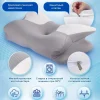 Ergonomically designed butterfly-shaped memory foam pillow for side sleepers that supports the neck
