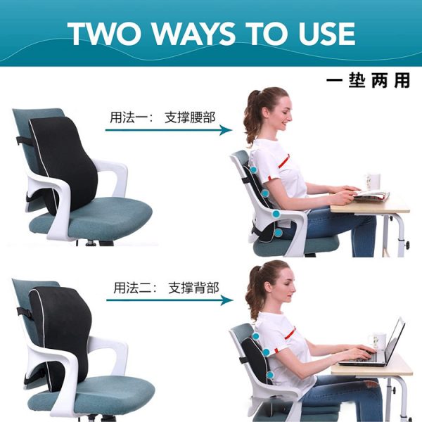 Ergonomic backrest cushions for office chairs, cars, and wheelchairs; cross-border memory foam car lumbar supports