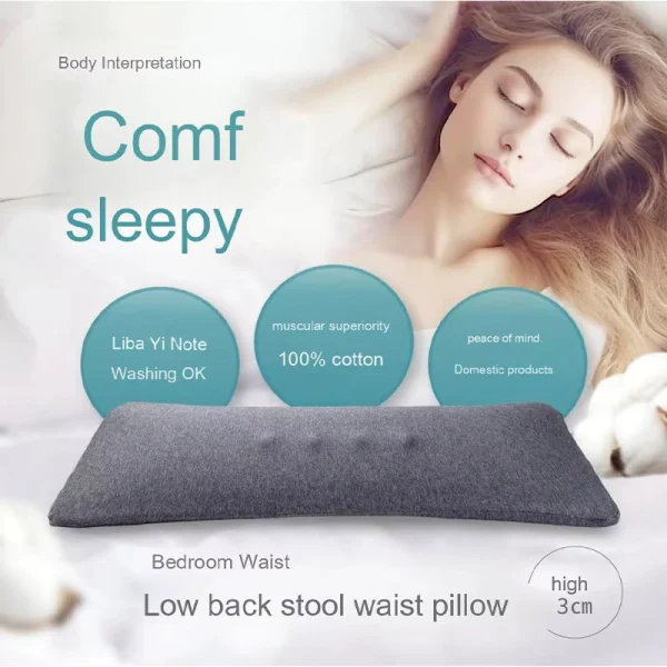 Lumbar Support Pillow for Lower Back Pain, Slow-Rebound, Bed Use, Pregnancy, Sleeping, Back Support, Lumbar Pillow