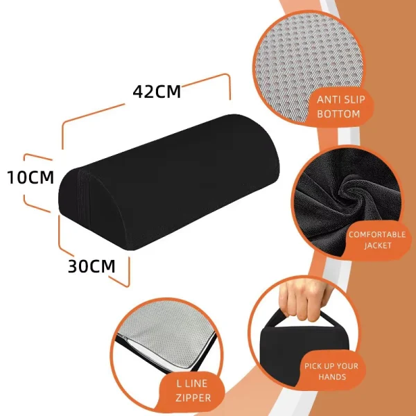O1CN01VJGF181s7MEaF6hhn_!!2220254235719-0-cib.jpg_ Foot Pillow: A footrest that fits under your desk to support and relax your ankles. Memory foam foot pillow, black.
