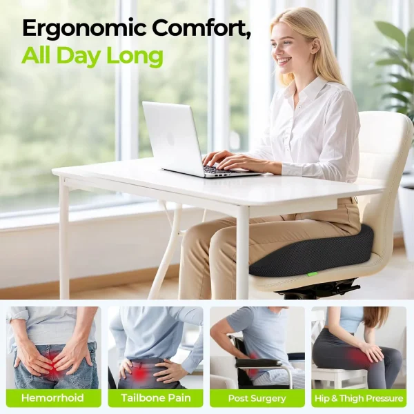 O1CN01W4PV961s7MEaOCq5C_!!2220254235719-0-cib.jpg_ Memory foam cushions for relieving hemorrhoids and tailbone pain; suitable for office chairs and car seats