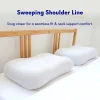 A pillow designed for side and back sleepers, featuring a contour that gently supports the head and neck