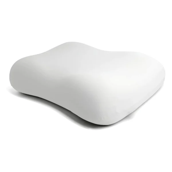 A pillow designed for side and back sleepers, featuring a contour that gently supports the head and neck