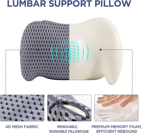 Stylish and Comfortable Office Chair with Lumbar Support Pillow, Car Back Cushion, Adjustable Shoulder Straps, and Ergonomic Seat Cushion