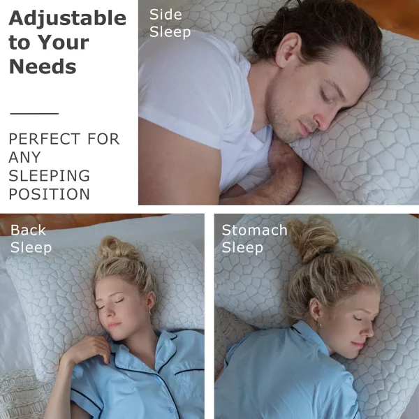 O1CN01bJvDsH2I9LvQfz98A_!!2816569243-0-cib.jpg_ Memory foam pillow with crumb-like texture, ideal for side sleepers; provides neck support to relieve pain; features a removable cover to protect the cervical spine