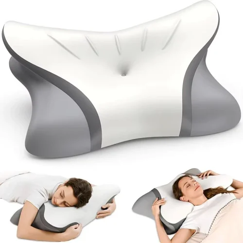 Ergonomic Memory Foam Pillow with Contoured Shape for Side Sleepers to Relieve Neck Pain