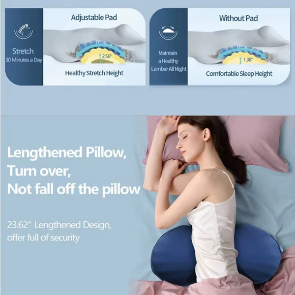 Lumbar Pillow: Ergonomic Back Support for Bed, the Ultimate Sleeping Aid, Lumbar Support Cushion for Lumbar Disc Protrusion, Ideal for Sleep