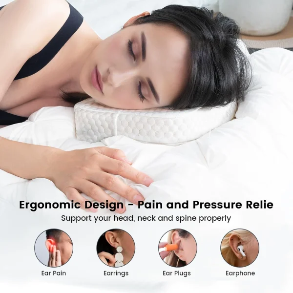 O1CN01cxw6nl2I9Lszseug0_!!2816569243-0-cib.jpg_ Cross-border Bestseller: Amazon Memory Foam Pillow with Ear Holes – Square Ear Pillow, Sofa Ear Pillow, Side-Sleeping Ear Pillow