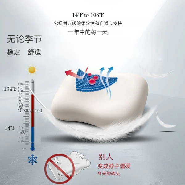 O1CN01ddeNtQ2I9LvBj0q4o_!!2816569243-0-cib.jpg_ Ergonomic Cervical Memory Foam Pillow with Cooling Fabric, 2 Height Zones Support Pillow for Neck & Shoulder Pain Relief
