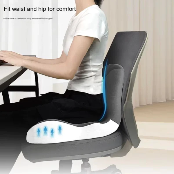 Memory Foam Slow-Rebound One-Piece Seat and Backrest Cushion for Student and Office Chairs