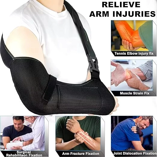 Breathable medical sling with shoulder pads for arms and shoulders, unisex swivel cuffs, wholesale pillow
