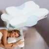 Butterfly-shaped Memory Foam Pillow, Solid Slow-Rebound Neck and Shoulder Wedge Pillow, Neck Support, White, Honeysuckle, Polyester-Cotton Blend, Concave Design