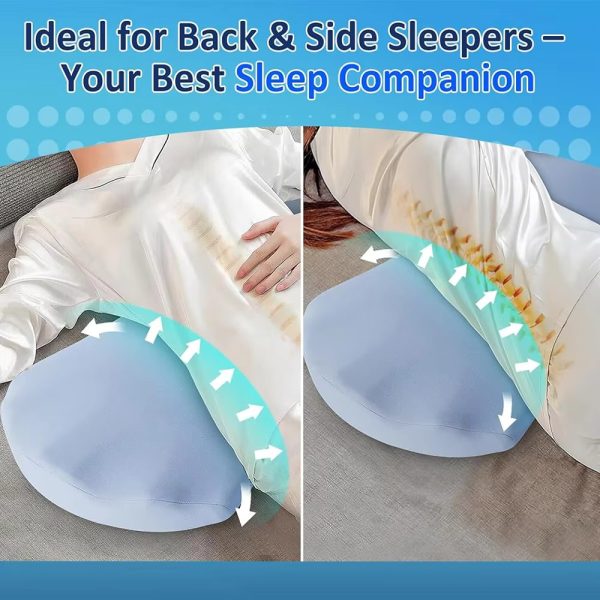 Lumbar Pillow: Relief for Lower Back Pain, Wedge-Shaped Cushion, Memory Foam, Lumbar Support, Ergonomic Design