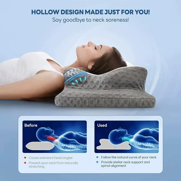 O1CN01gmX6tM2I9LtsUadIw_!!2816569243-0-cib.jpg_ High-profile pillow core that won’t flatten or lose shape, providing neck support. Class A neck pillow, specifically designed for cervical spine care. Memory foam pillow for the entire head.