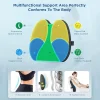 Memory Foam Lumbar Support with Adjustable Straps to Relieve Lower Back Pain—Ideal for Cars, Offices, and Home Use—Black