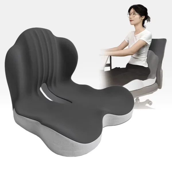 Memory Foam Slow-Rebound One-Piece Seat and Backrest Cushion for Student and Office Chairs