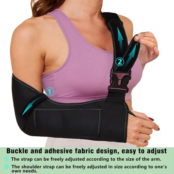 Breathable medical sling with shoulder pads for arms and shoulders, unisex swivel cuffs, wholesale pillow