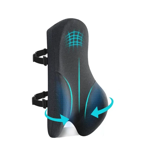 Car Seat Cushion with Memory Foam and Lumbar Support: Ergonomic Design for Office Use, Providing Body Support and Relieving Sciatic Pain