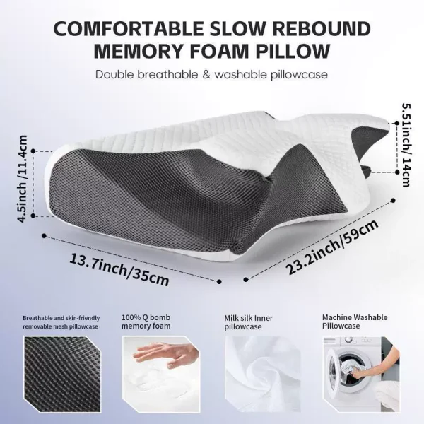 Amazon Best-Seller: Butterfly-Shaped Pillow, Neck Support Pillow, Memory Foam Pillow, Slow-Rebound Pillow, Hotel-Quality Zero-Pressure Pillow Core, Cervical Spine Pillow