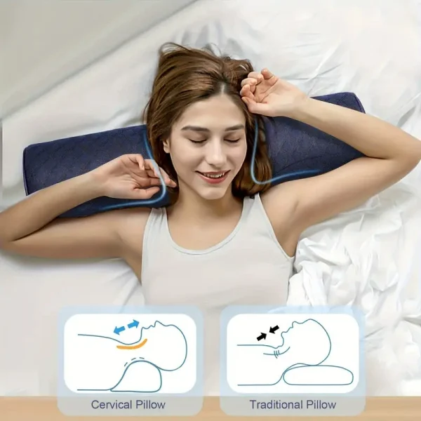 O1CN01mUJbka2I9LpnOEBfx_!!2816569243-0-cib.jpg_ Long Pillow for Cervical Spine Support: Memory Foam Pillow with Slow-Rebound, Stretchable Core, Designed for Adults to Protect the Neck While Sleeping