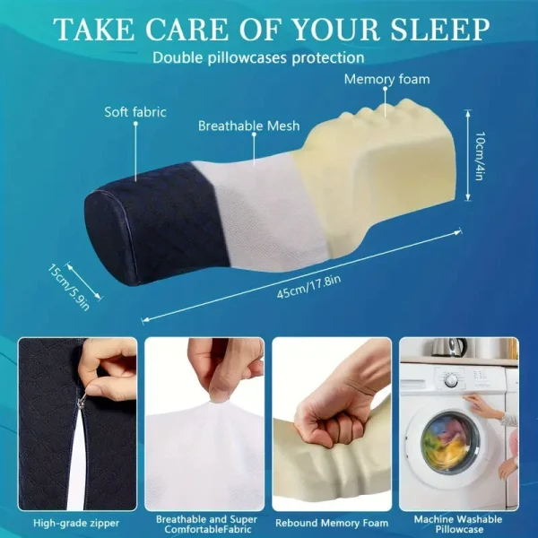 O1CN01moQACv2I9LpnOEWRK_!!2816569243-0-cib.jpg_ Long Pillow for Cervical Spine Support: Memory Foam Pillow with Slow-Rebound, Stretchable Core, Designed for Adults to Protect the Neck While Sleeping