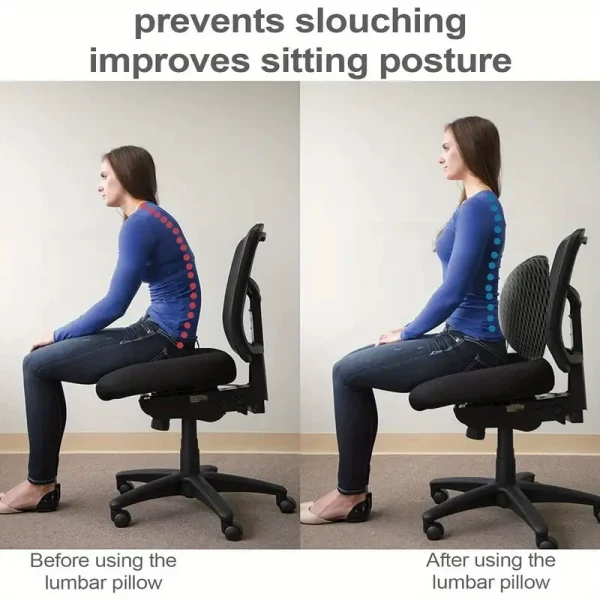 Office Chair Lumbar Cushion, Memory Foam Lumbar Support, Car Lumbar Support, Ergonomic Backrest, Car Headrest Cushion
