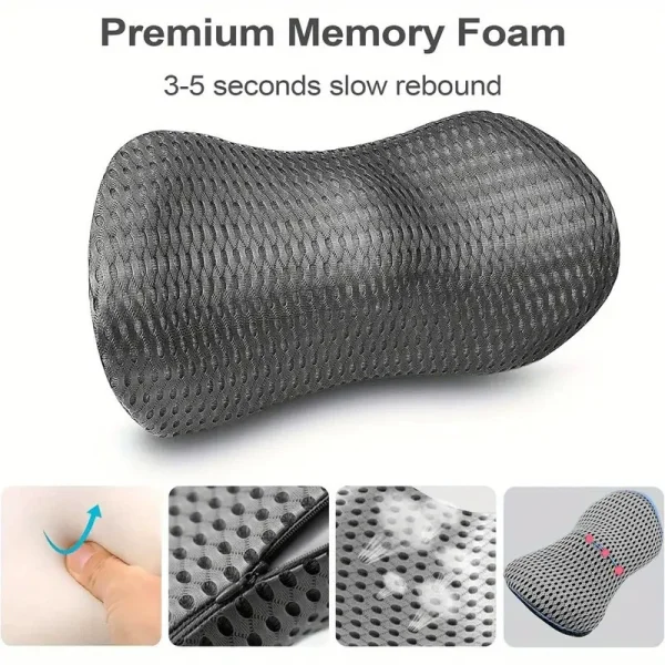 Office Chair Lumbar Cushion, Memory Foam Lumbar Support, Car Lumbar Support, Ergonomic Backrest, Car Headrest Cushion