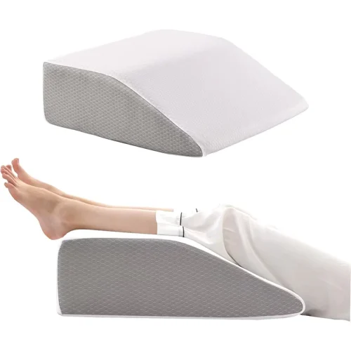 Angled Leg Pillow with Knee Support, Removable Pillowcase, Memory Foam Leg Pillow, Leg Elevation Pillow, Headboard Cushion, Backrest Pillow