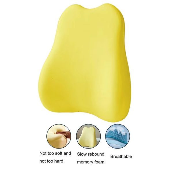 Memory Foam Lumbar Support Cushion for Prolonged Sitting, Thickened Seat Cushion, Backrest Pillow, Pregnancy Lumbar Support, Car Lumbar Pillow, Ergonomic Cross-Design