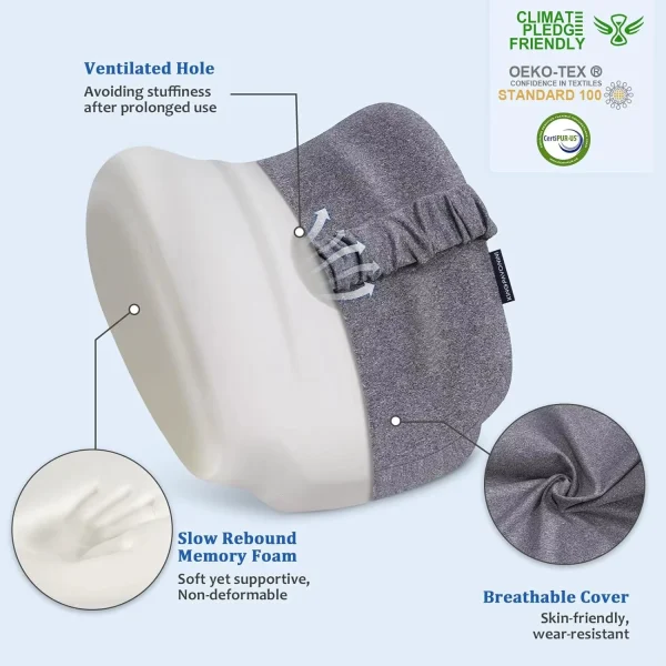 Side Pillow, Cooling Knee Pillow, Memory Foam Leg Pillow, Ergonomic Leg Pillow, Gray