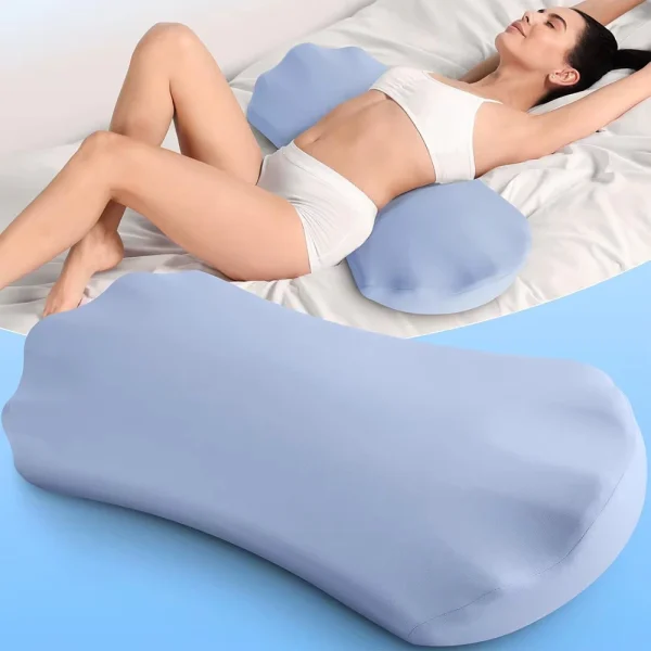 Lumbar Pillow: Relief for Lower Back Pain, Wedge-Shaped Cushion, Memory Foam, Lumbar Support, Ergonomic Design