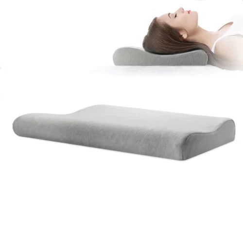 Low-profile Memory Foam Pillow, Single Size, Slow-Rebound Memory Foam Core, Adult-Sized, Long, Low-Profile Neck Pillow