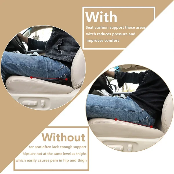 Car Seat Cushion - All-Season, Butt-Lifting, Lumbar Support, Dual-Purpose (Cooling in Summer)