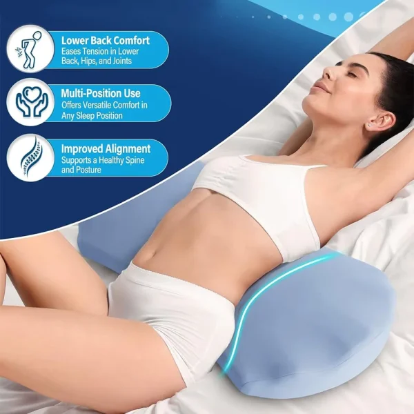 Lumbar Pillow: Relief for Lower Back Pain, Wedge-Shaped Cushion, Memory Foam, Lumbar Support, Ergonomic Design