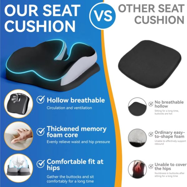 O1CN01uIDoRo1s7MEaOSdUK_!!2220254235719-0-cib Office Chair Cushions, Wheelchair Cushions, Memory Foam Cushions for Prolonged Sitting, Computer Desk and Chair Cushions, Coccyx Cushions