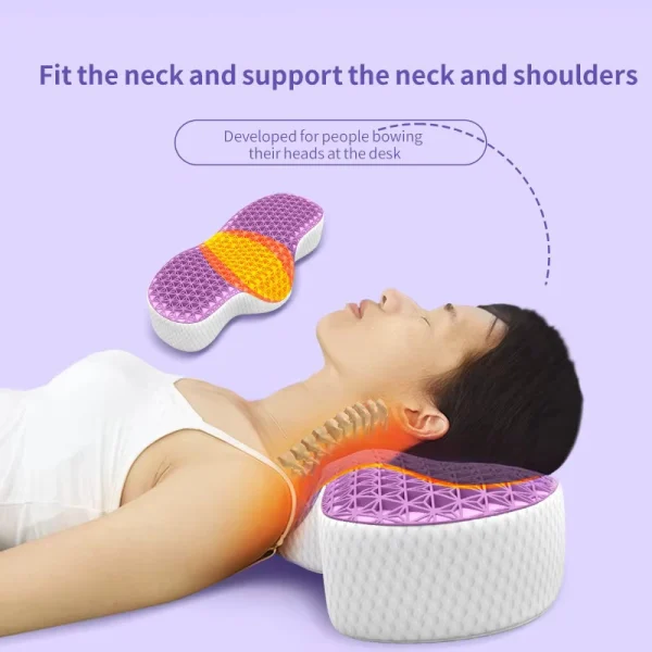 TPE Memory Foam Pillow - Neck Friend Purple TPE Pillow: Breathable and Soft, Designed for Adults
