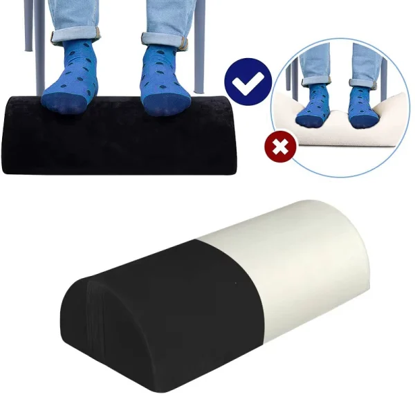 O1CN01vWGIVl1s7MEaO4mdg_!!2220254235719-0-cib.jpg_ Foot Pillow: A footrest that fits under your desk to support and relax your ankles. Memory foam foot pillow, black.